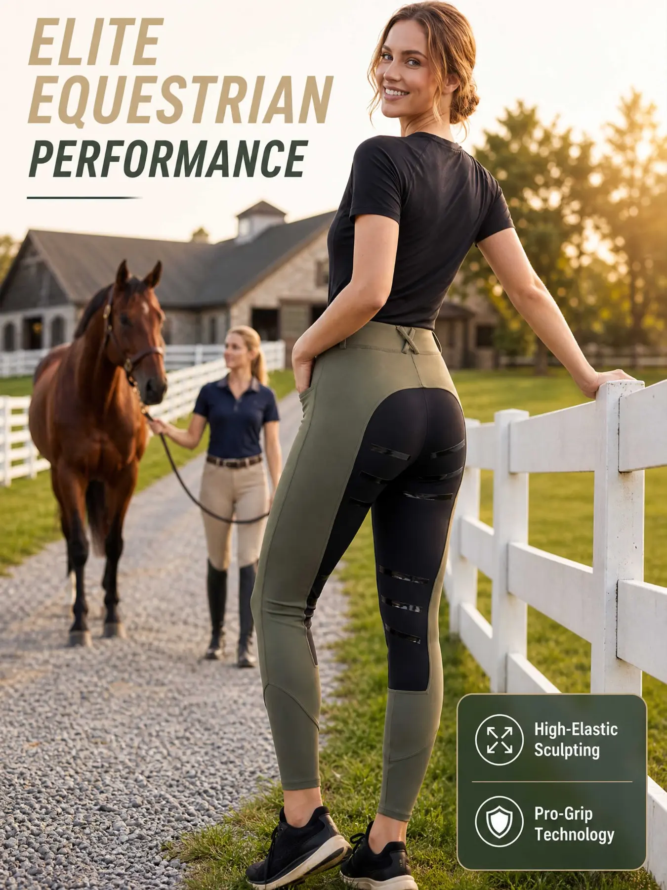 High-End Silicone Anti-Slip Equestrian Performance Pants, Four Seasons, Simple Design, Pockets, Riding Convenience, Lifts Butt, Slims Belly, Long Legs, Knight Style