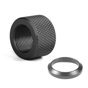5/8 inch x24 Black Steel Thread Protector with 5/8 inch x24 Crush Washer
