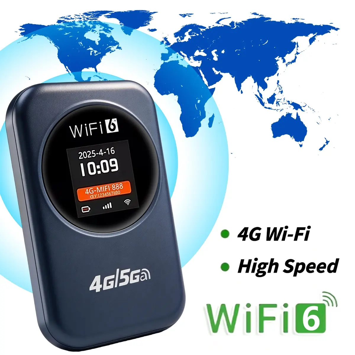 Portable 4G WiFi Hotspot, Portable WiFi Hotspot with 300Mbps High Speed, Support Multi-Device Connectivity, Stable Internet for Travel, Camping & Remote Work, Essential Travel Item