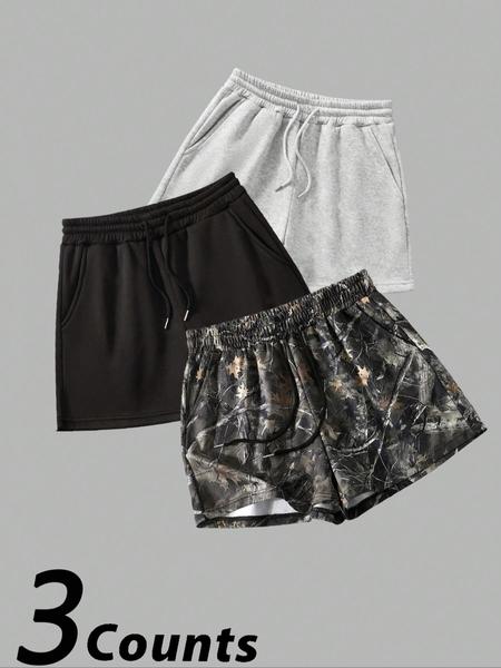 Women's Plain & Camo Print Shorts, Casual Comfy Breathable Shorts for Summer, Ladies Bottoms for Daily Wear