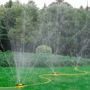 6-Piece Lawn Sprinkler Set, 360° Rotating Garden Irrigation System, Adjustable Arm, Plastic Material, Multi-Angle Rotation, Gardening Tool, Garden Water Sprinklers