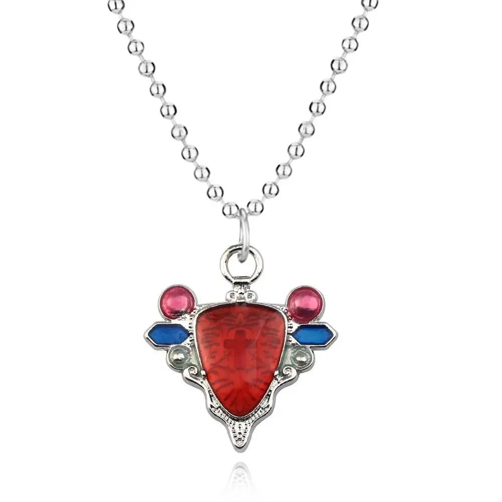 Pendant Choker Necklace with Anime Red Stone of Aja Charm, Zinc Alloy Chain for Men and Women, New Item Cosplay Gear Jewelry, Choker Chain, Anime Charm, Chain Jewelry Necklaces