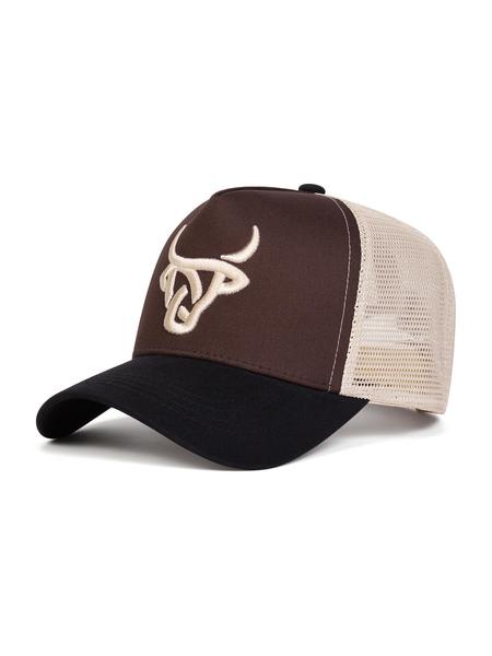 Unisex Baseball Cap with Cow Print, Adjustable Breathable Mesh Trucker Hat, Casual Fitted Design for Golf & Outdoor Sports, Fitted Snapback Hats