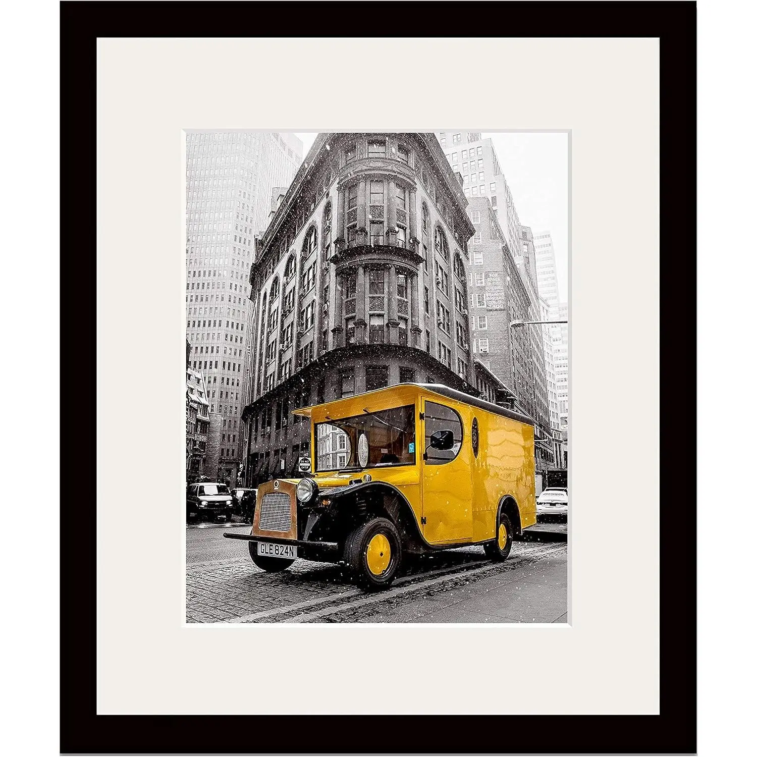 16x20 Solid Wood Black Picture Frame, Handmade Seamless Finish, Real Tempered Glass, Displays 11x14 with Mat or 16x20 Without Mat, Wall Hanging Poster Frame