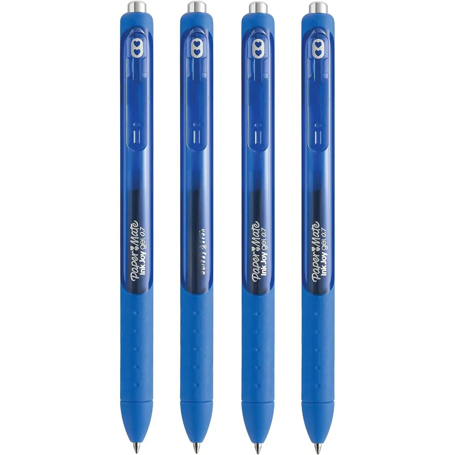 InkJoy Gel Retractable Pens - 0.7mm Medium Point, Blue Ink, Smooth Write, Smudge-Free - Pack of 4
