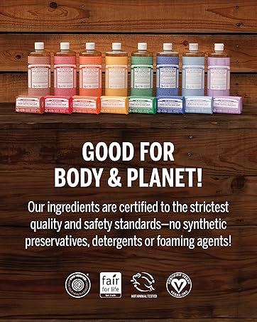 Pure-Castile Liquid Soap- Made with Regenerative Organic Certified Oils- 18-in-1 Uses for Face, Body, Hand, Hair, Laundry & More- Vegan, Non-GMO- Body Wash- Peppermint,32oz Pure-Castile Liquid Soap- Made with Regenerative Organic Certified Oils- 18-in-1 Uses for Face, Body, Hand, Hair, Laundry & More- Vegan, Non-GMO- Body Wash- Peppermint,32oz