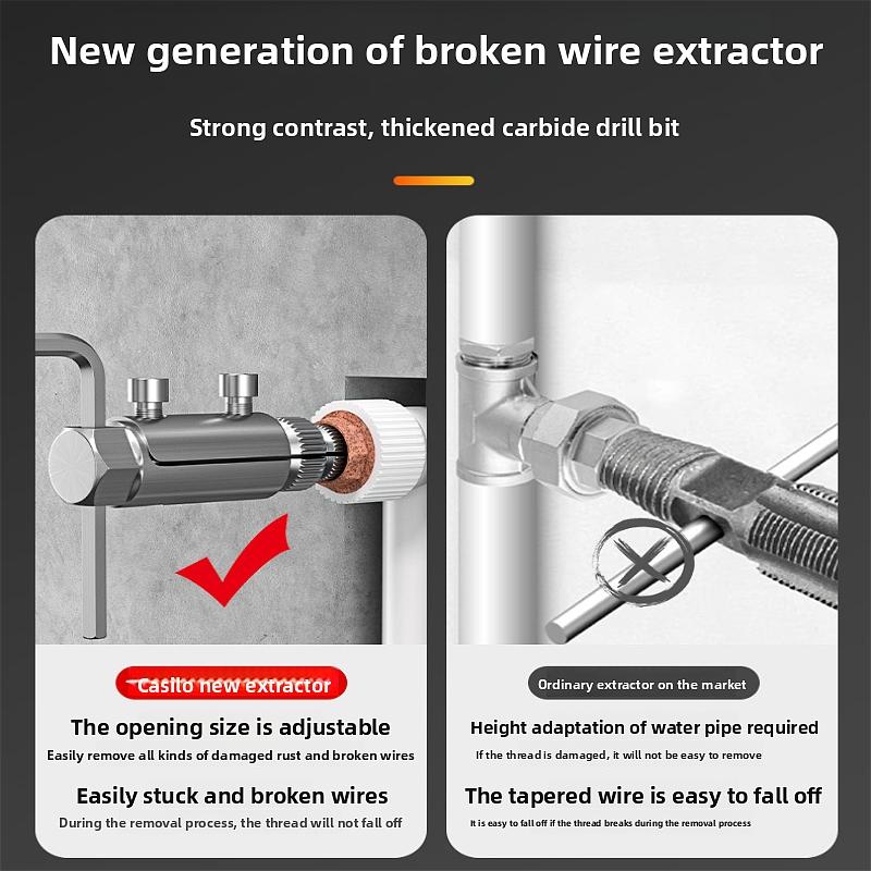 Broken Pipe Extractor Tool, Stripped Screw Extractor, Broken Faucet Removal Tool for 1/2", 3/4" Pipe, Easy Out Pipe Extractors Kit for Damaged Faucet Water Valves