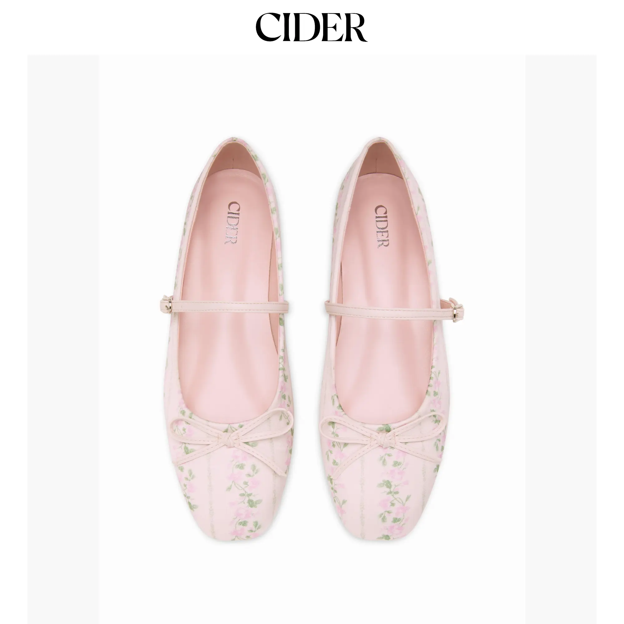 Cider BOWKNOT DECOR FLORAL MARY JANE FLATS