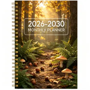 2026-2030 Monthly Planner/Calendar - January 2026 to December 2030, 5-Year Monthly Planner, Nature-Themed Cover Design Notebook, Annual Calendar Planning, Monthly Tabs, 60-Month Calendar, 5.5 x 8.3 inches, Thick Paper, Elastic Cover, Durable Double Wire S