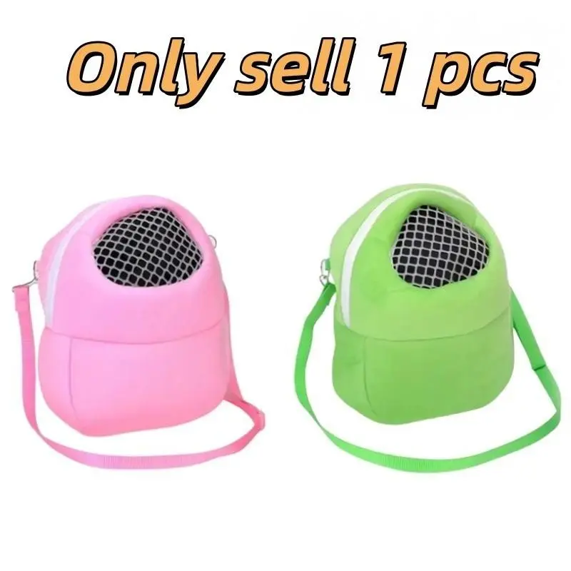 Portable Pet Hamster Backpack, Warm Sleep Bag for Small Animals, Polyester Carry Bag for Rabbits, Squirrels, Hedgehogs, Outdoor Travel Case with Mesh Window
