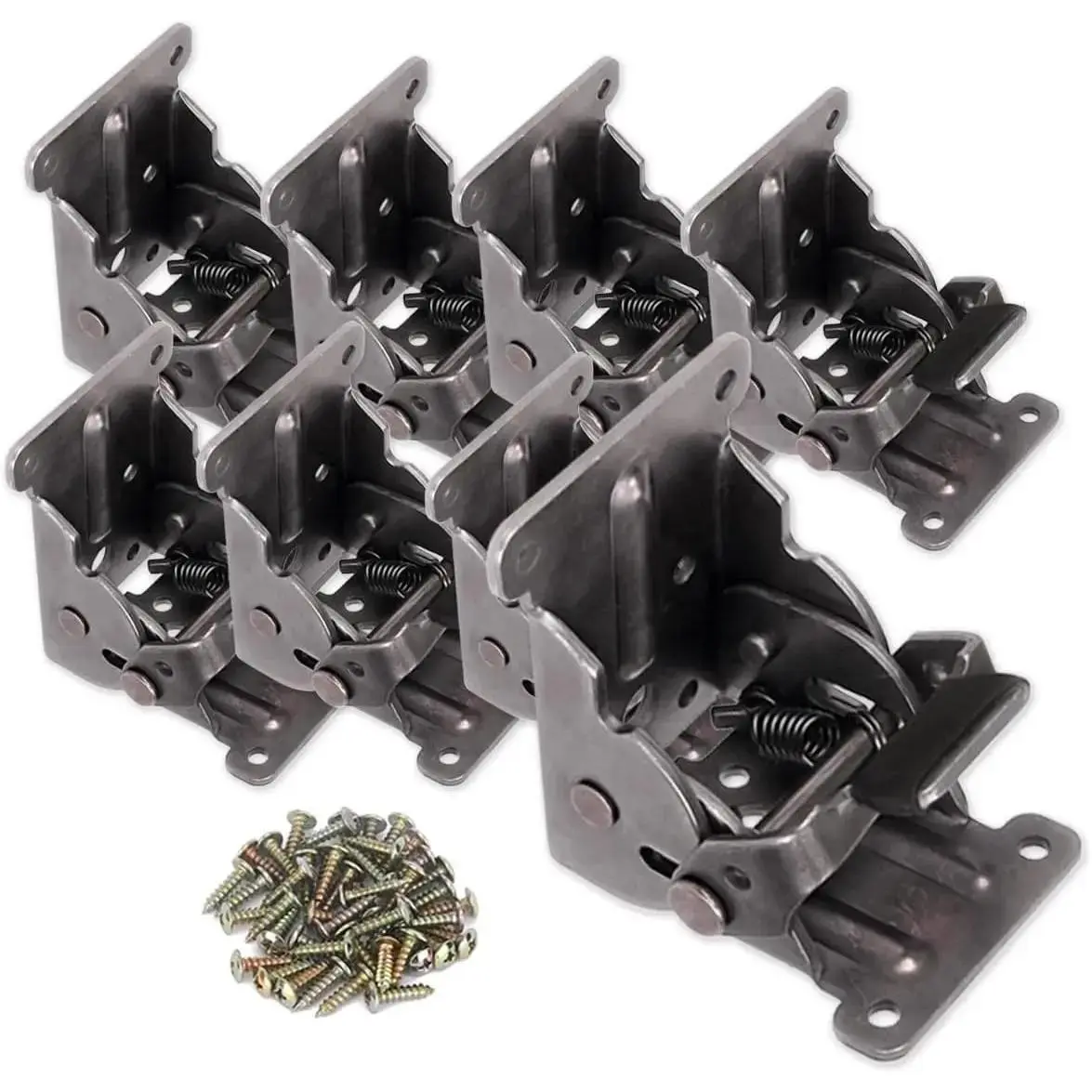 8 Pack Folding Brackets, Lock Extension Support Bracket Foldable Self Lock Hinges with Screws for Table Bed Leg Feet Folding Table Legs