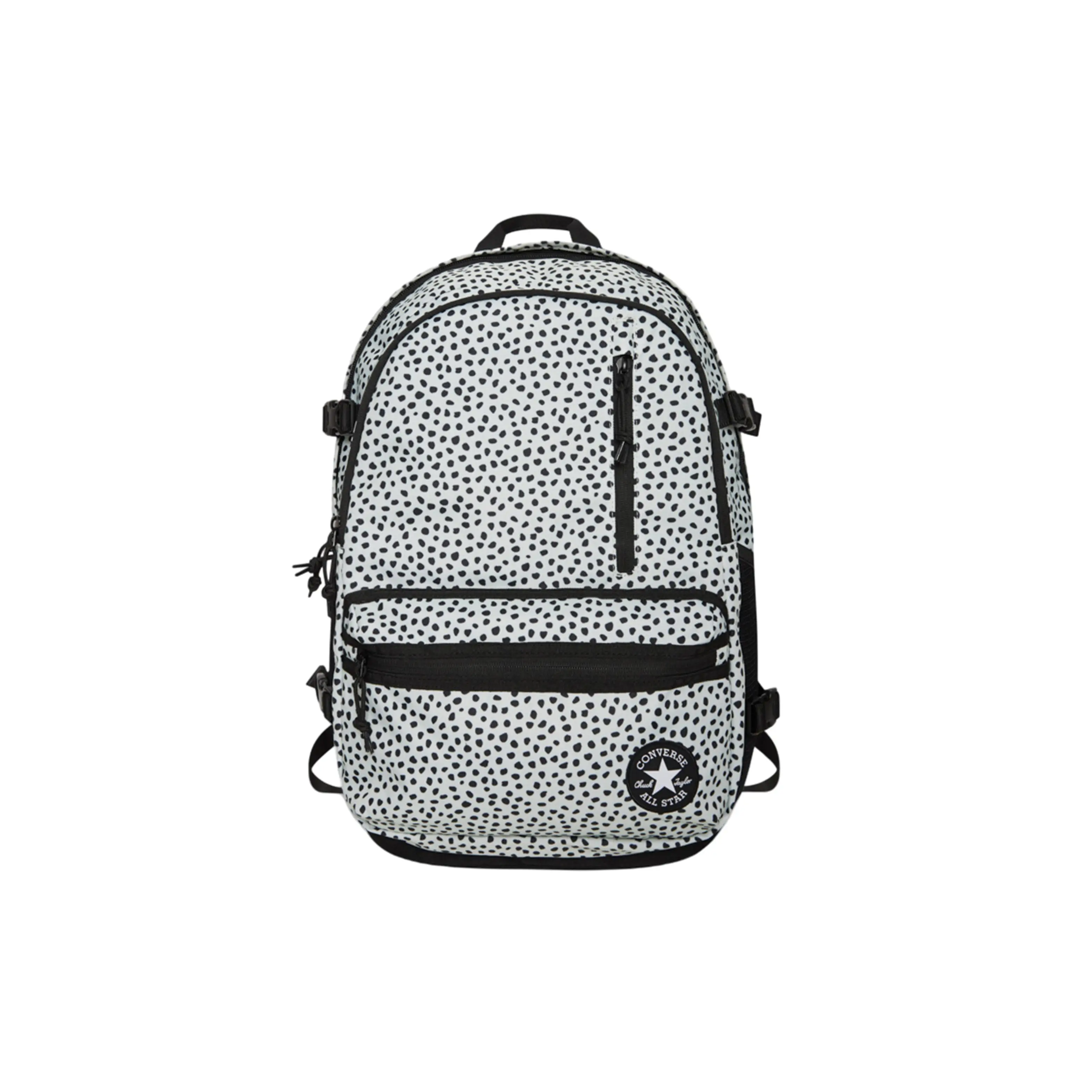 Converse Straight Edge Polyester Backpack for Men and Women – Trendy Contrast-Color Style in Black and White