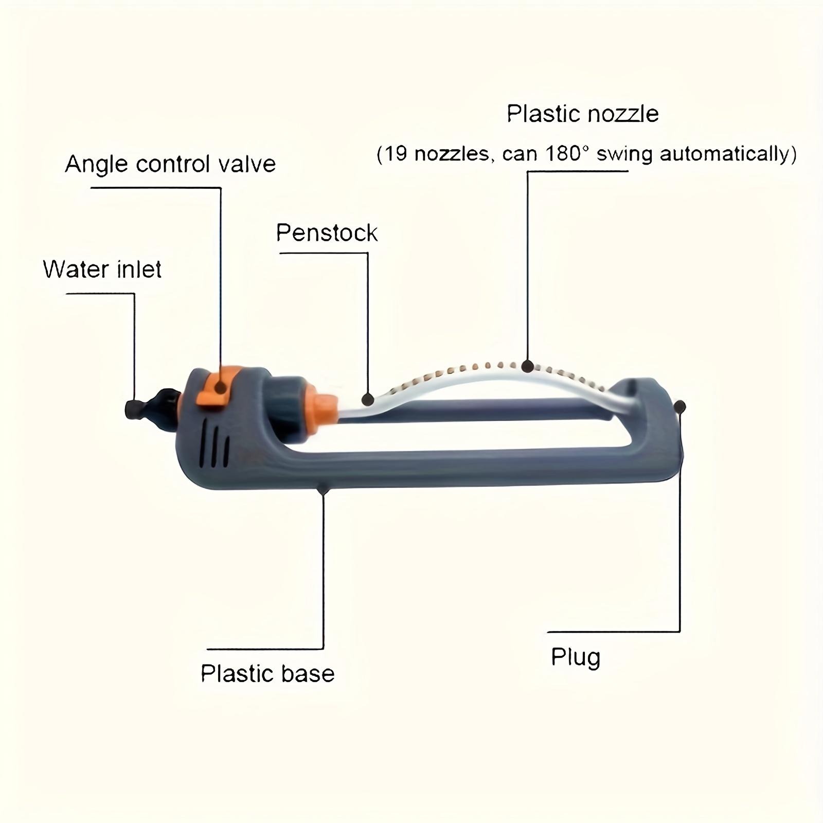 Automatic Oscillating Sprinkler with 19 Hole Adjustable Watering System – Lawn and Garden Sprinkler with Universal Hose Connector, Even Coverage for Yard, Patio, Grass, Durable Plastic, No Battery Required, Easy Setup Outdoor Watering Tool