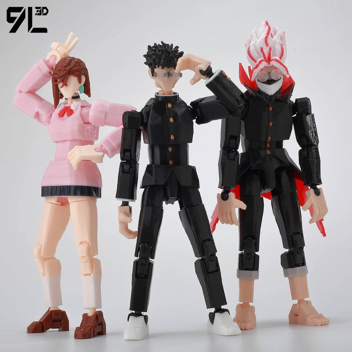 9L3D Multi-Jointed Articulated Dummy13 Lucky13  Printed Dandadan Takakura Ken & Chōtatsu Ko EvilKarān Anime Figure Display Model