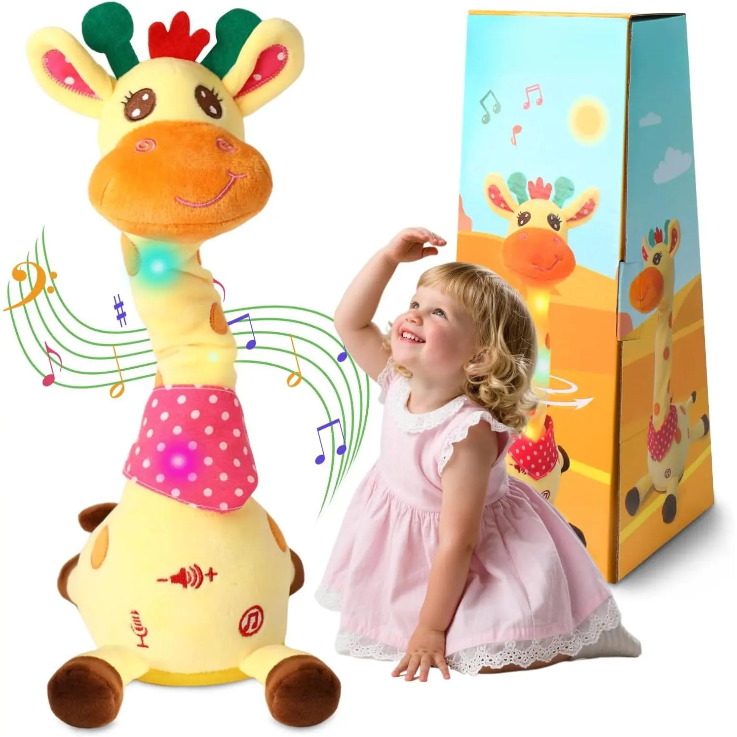 Dancing Giraffe Toy Stuffed Animal Toddlers Gifts  Baby Toys Singing Song Toddlers Toy Repeats What You Say Glowing Musical Toy  Baby Birthday Gift Groovy Giraffe Toy