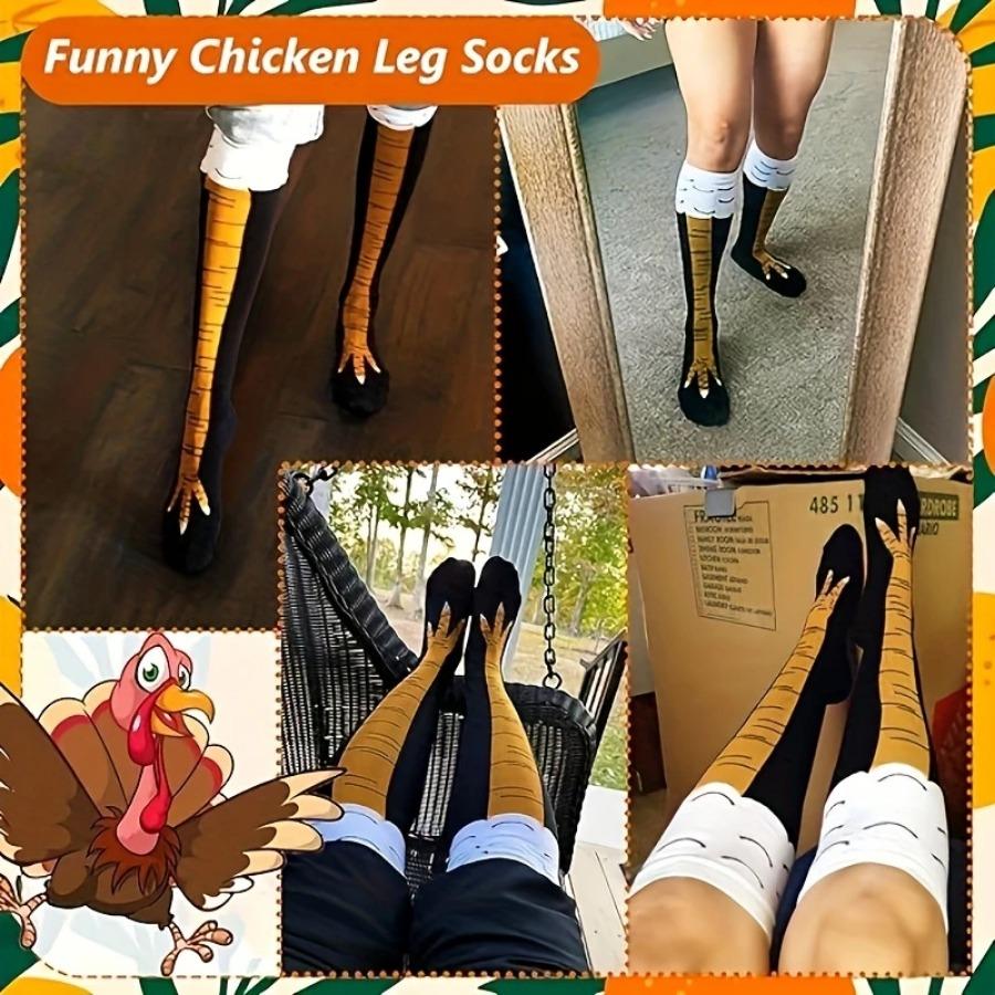 3/6 Pairs of Funny Black Chicken Claw Socks - Unisex, Suitable for Parties, Cosplay and Funny Acting, Fashionable and Fun,durable Knitted Fabric Womenswear