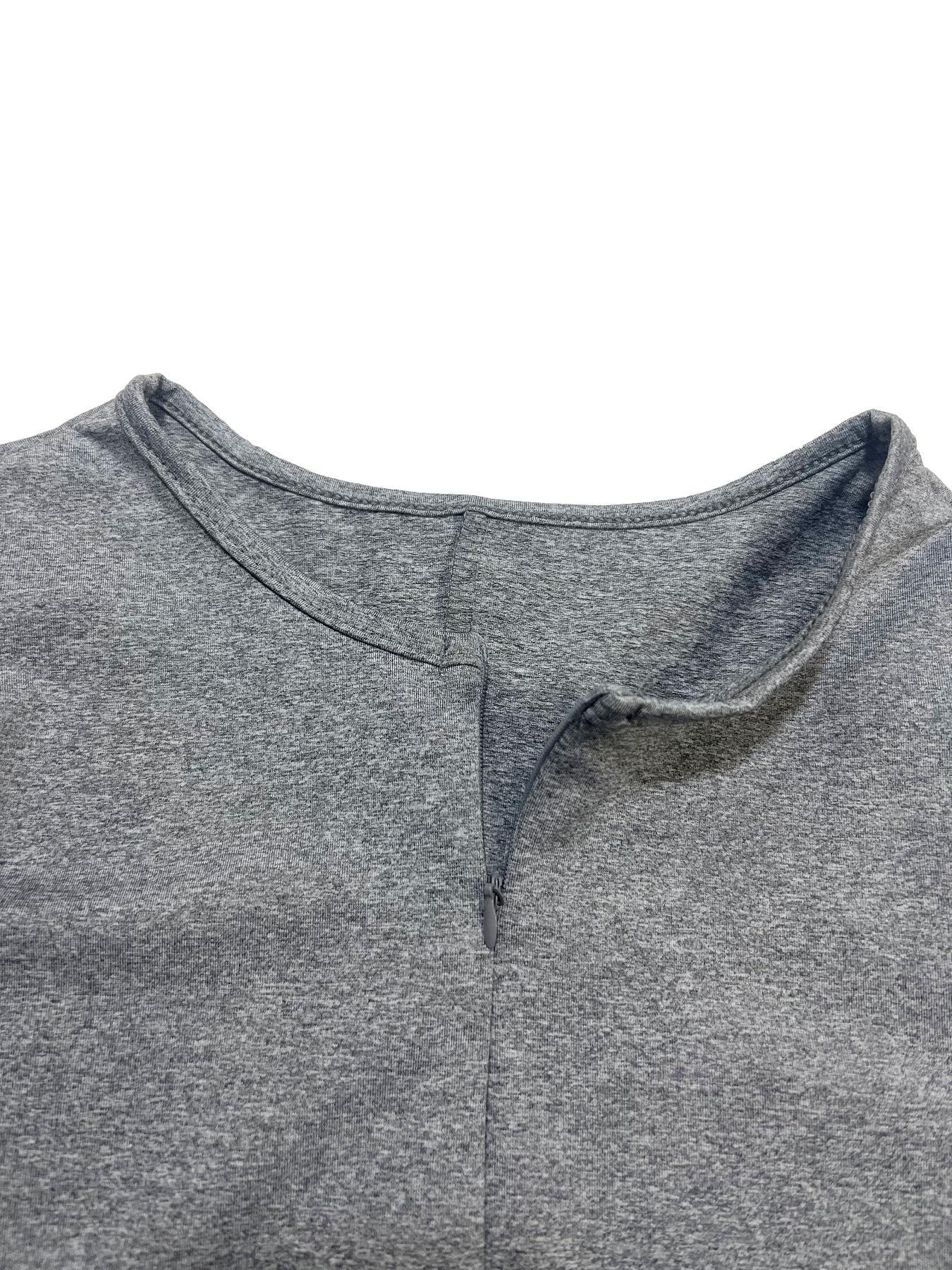 Women's Solid Color Zip Up Jumpsuit, Casual Comfy Fit Long Sleeve Jumpsuit for Daily Wear, Ladies Spring & Fall Clothes