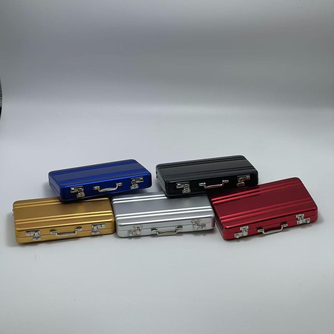 "Password Mini Briefcase Pocket Carry Card Holder Safe Box Style Aluminum Business Card Case"