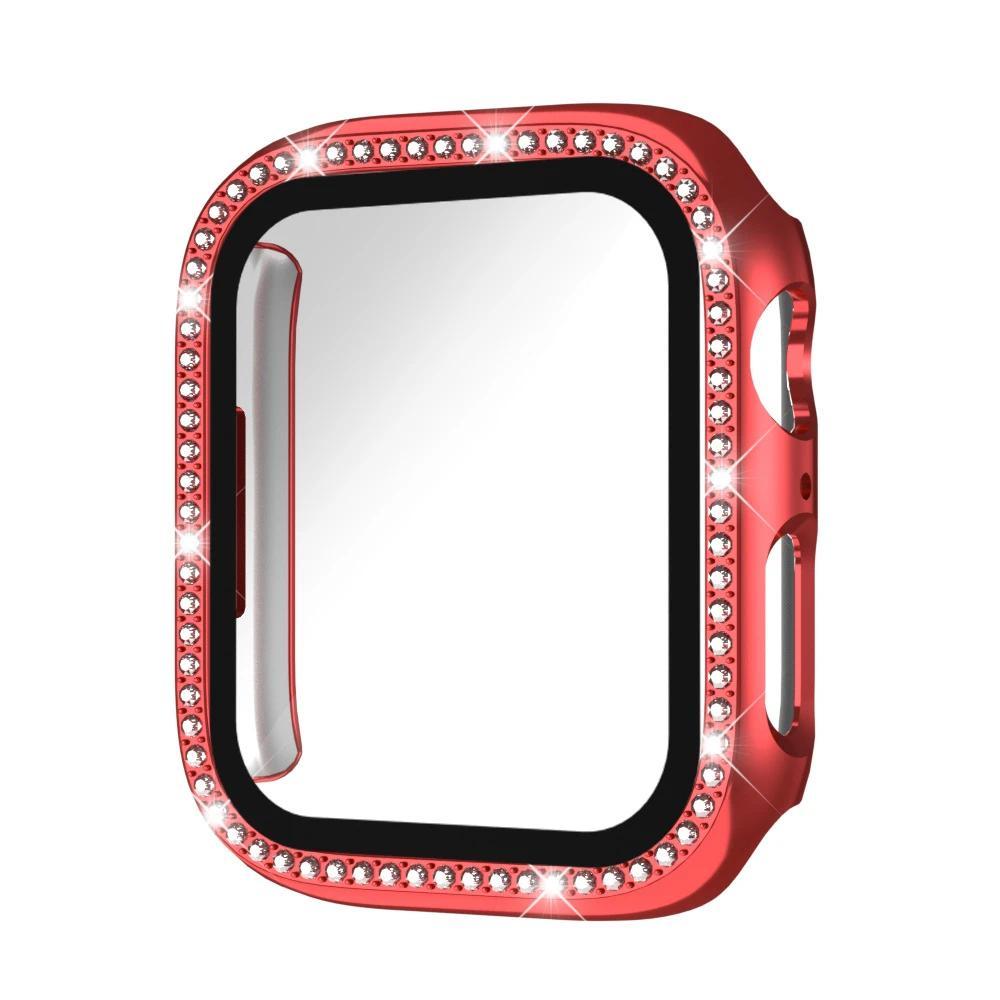 Diamond Case For Apple watch series 10 9 8 7 6 5 4 se 46mm 42mm 44mm-40-41-45mm Glass+Bling Bumper Screen Protector Accessories