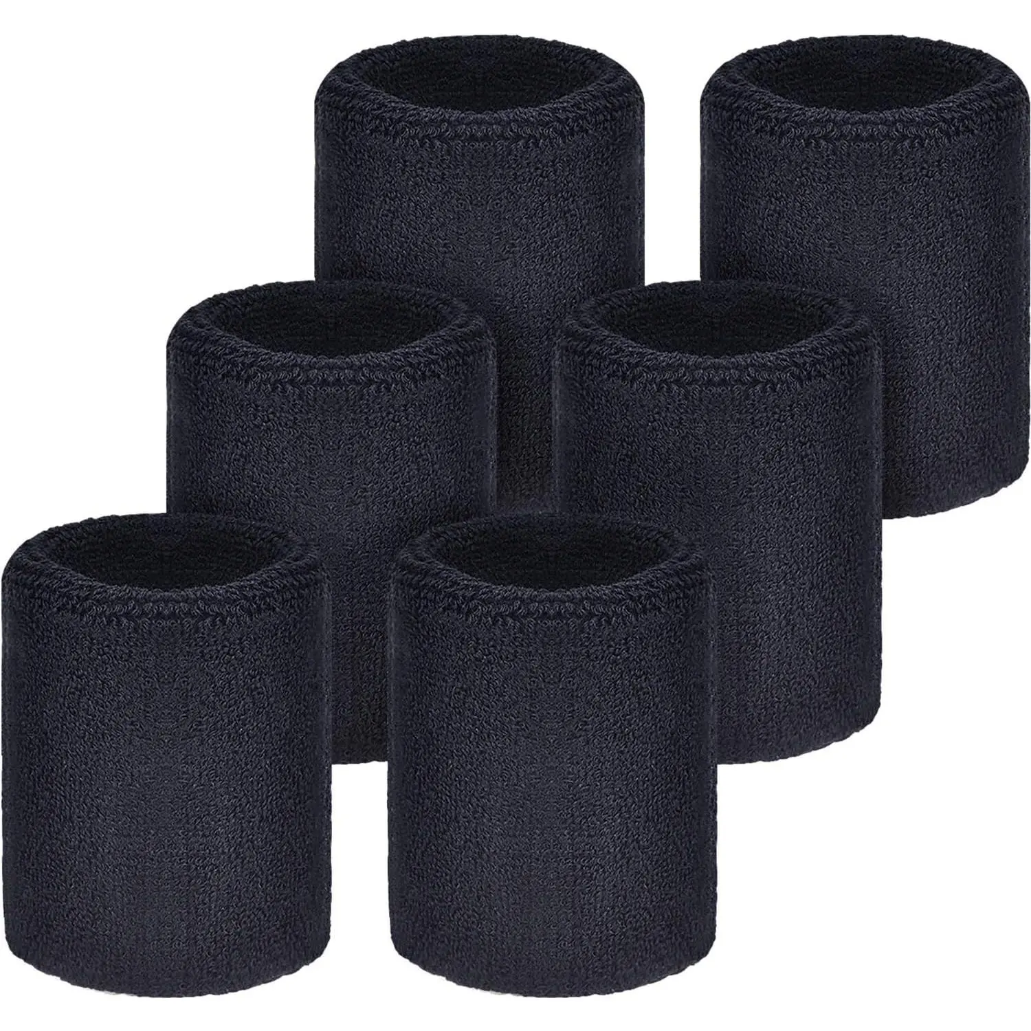 6 count Wrist Sweatbands Tennis Wrist Bands Absorbent Sweatbands for Football Basketball Running Athletic Sports and Working Out