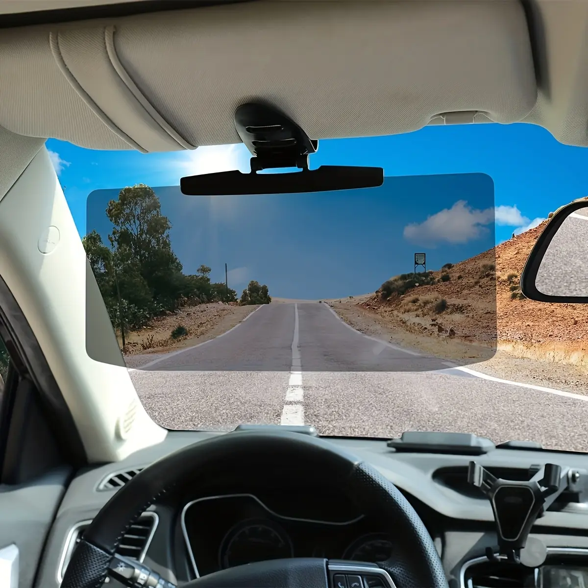 1Pc Universal Car Sun Visor Extender Polarized Anti Glare Light Blocker Adjustable Clip On Sun Shade For Driver Front Passenger Daily Commute Road Trip Outdoor Driving Safety Comfort Auto Interior Accessories Automotive Window Sunshades