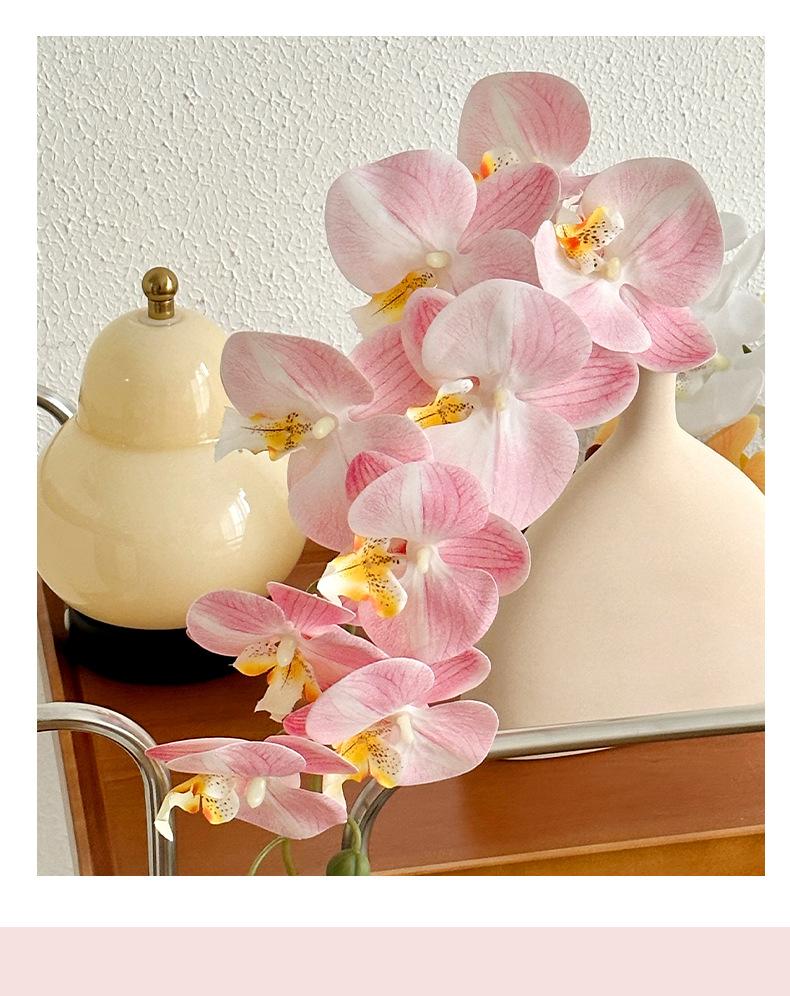 9 artificial Phalaenopsis orchids made of film, 3D printed artificial flowers with a luxurious feel, suitable for decoration in the living room, dining table, entrance, and wedding room