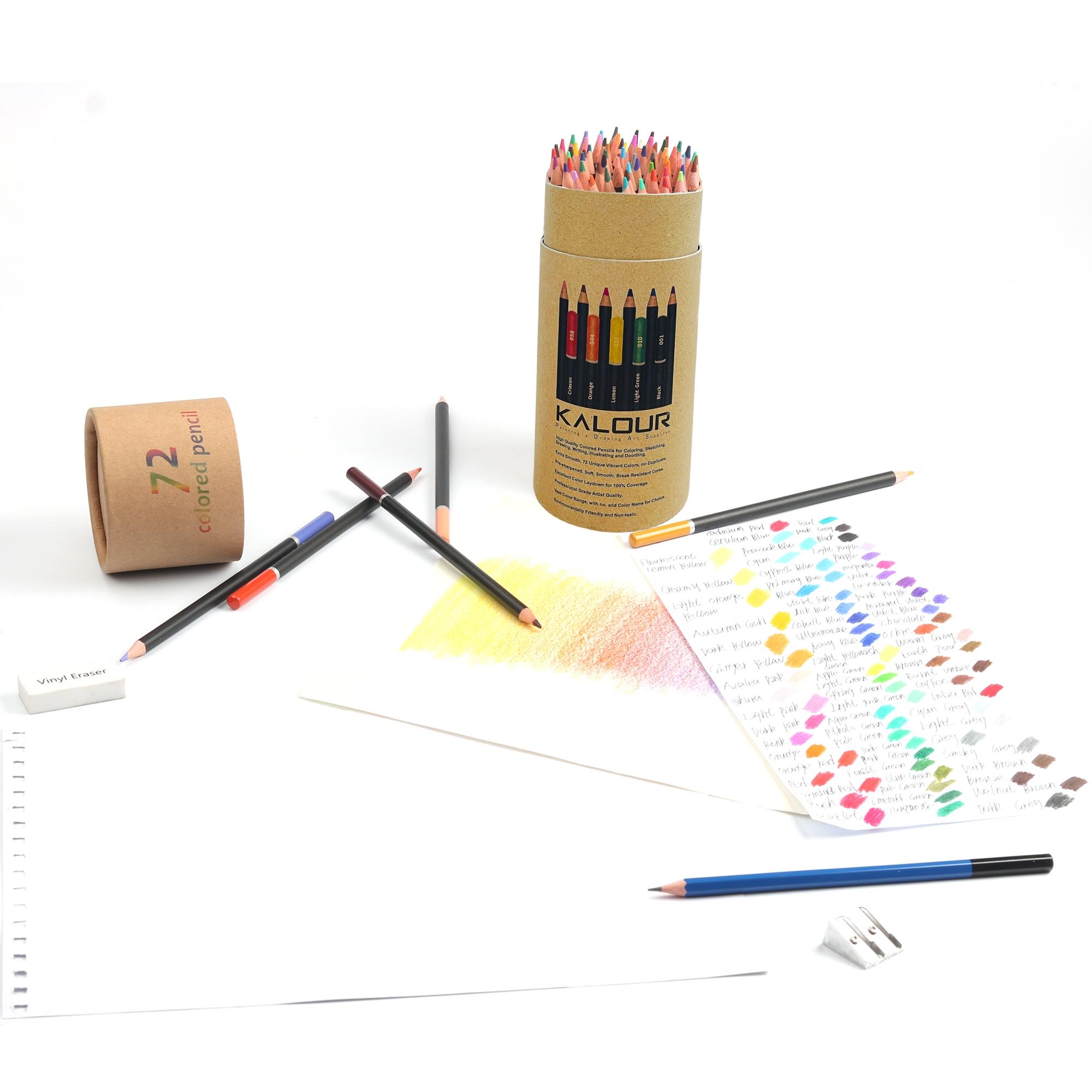 Oil Colored Pencil, 1 Set Professional 50/72 Colors Vibrant Color Artist Pencil Set with Pencil Sharpener and Eraser, Art Supplies for Adults Beginners