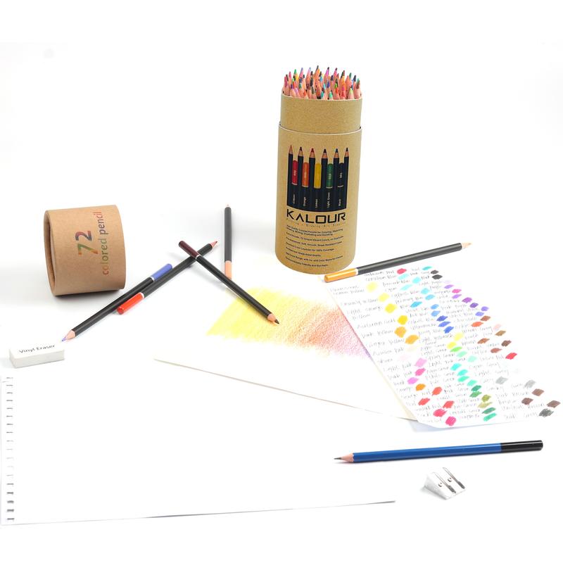 Oil Colored Pencil, 1 Set Professional 50/72 Colors Vibrant Color Artist Pencil Set with Pencil Sharpener and Eraser, Art Supplies for Adults Beginners