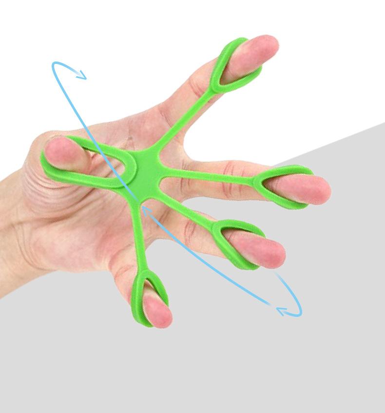 Silicone five-finger pull device, finger flexible trainer, grip device, wrist flexion and extension vein rehabilitation training