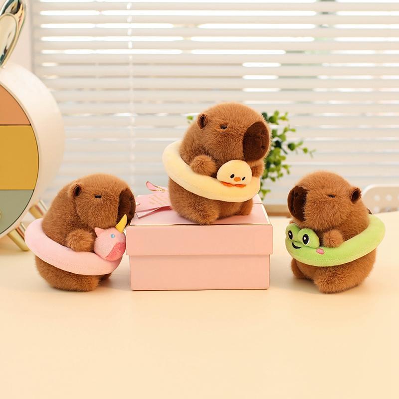 Cute Capybara Plush Toy, Soft Stuffed Capybara Dolls, Plush Toys, Kawaii Plushie for Children Birthday Gift, Huggable Stuffed Animal, Cuddly Stuffed Animal