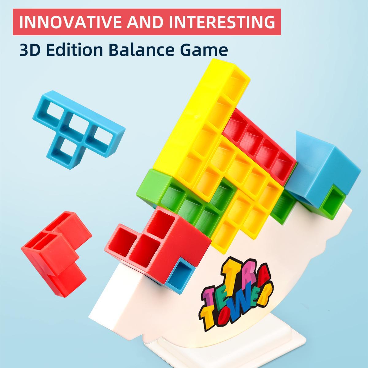 Colorful Building Blocks Toy Set, Balance Stacking Model Building Toy, Parent-child Interactive Toy, Educational Building Toy for Kids, Family Fun Game, Blocks Tower Game, Birthday Gift