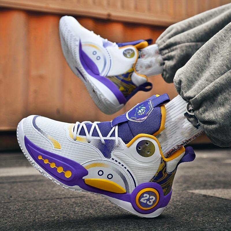 (New)Men'S High-top Basketball Shoes |     Anti-slip, Wear-resistant, Breathable sneakers for Outdoor Street Fashion Trend, Youth Boys' Sports Competition Training Shoes for Adults
