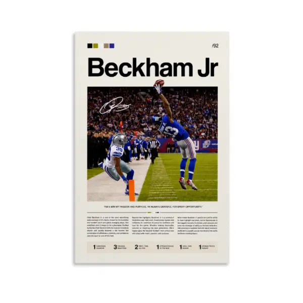 [Sale up to 35%+FREE SHIP+NO FRAME] Odell Beckham Jr. Poster, Beckham Jr. Print, New York Giants Art, Odell Beckham Jr. Wall Decor, Giants Print Fan Gift Idea, NFL Art