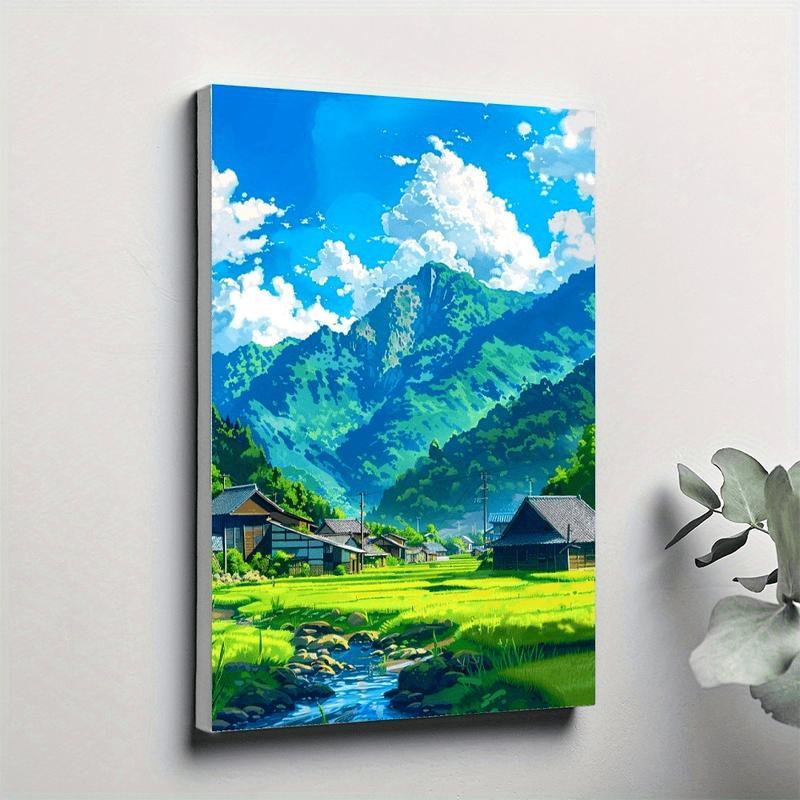 Forest Scenery Pattern Wooden Frame Canvas Painting, Modern Art Wall Decoration, Home Living Room Bedroom Office Wall Decoration, Poster Wall Art, Wall Decoration Painting