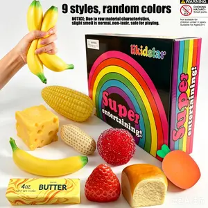 9-piece set - Boxed Maltose Stress Relieving Fingertip Toy, Sensory Set, Creative Slow Rebound Soft Clay Toy, Party Gift, 9 Different Styles, Soft Clay Toy Set
