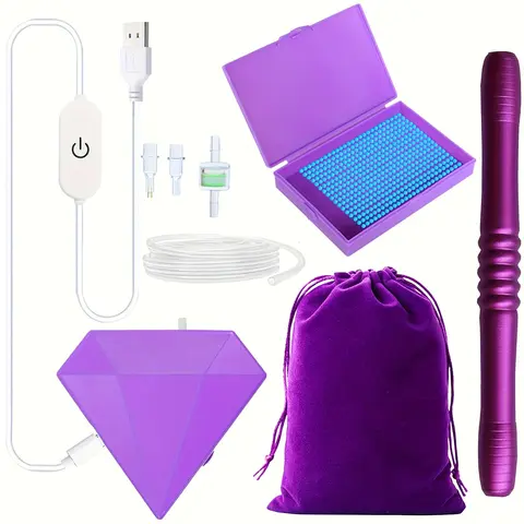 Diamond Art Painting Pen Set with Storage Tray, Vacuum Diamond Drawing Pens, Ergonomic Handle, Durable Performance, Craft Enthusiasts, Diamond Art Tools, Diamond Painting Kits, Diy Craft Supplies, Diy Crafting Tools