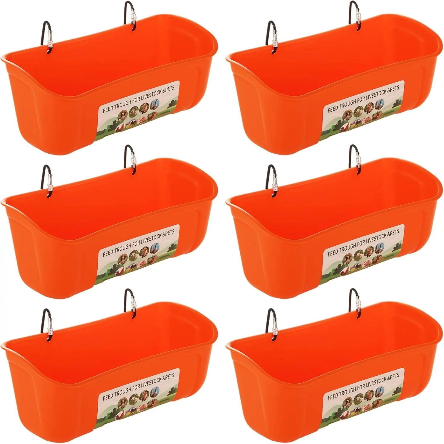 Hanging Polypropylene Poultry Feeder & Waterer Pack, Detachable Trough with Clips, Easy-to-Install Durable Outdoor Container, Maintains Tidy Environment, Minimizes Overflow, Chicken Feeding Supplies