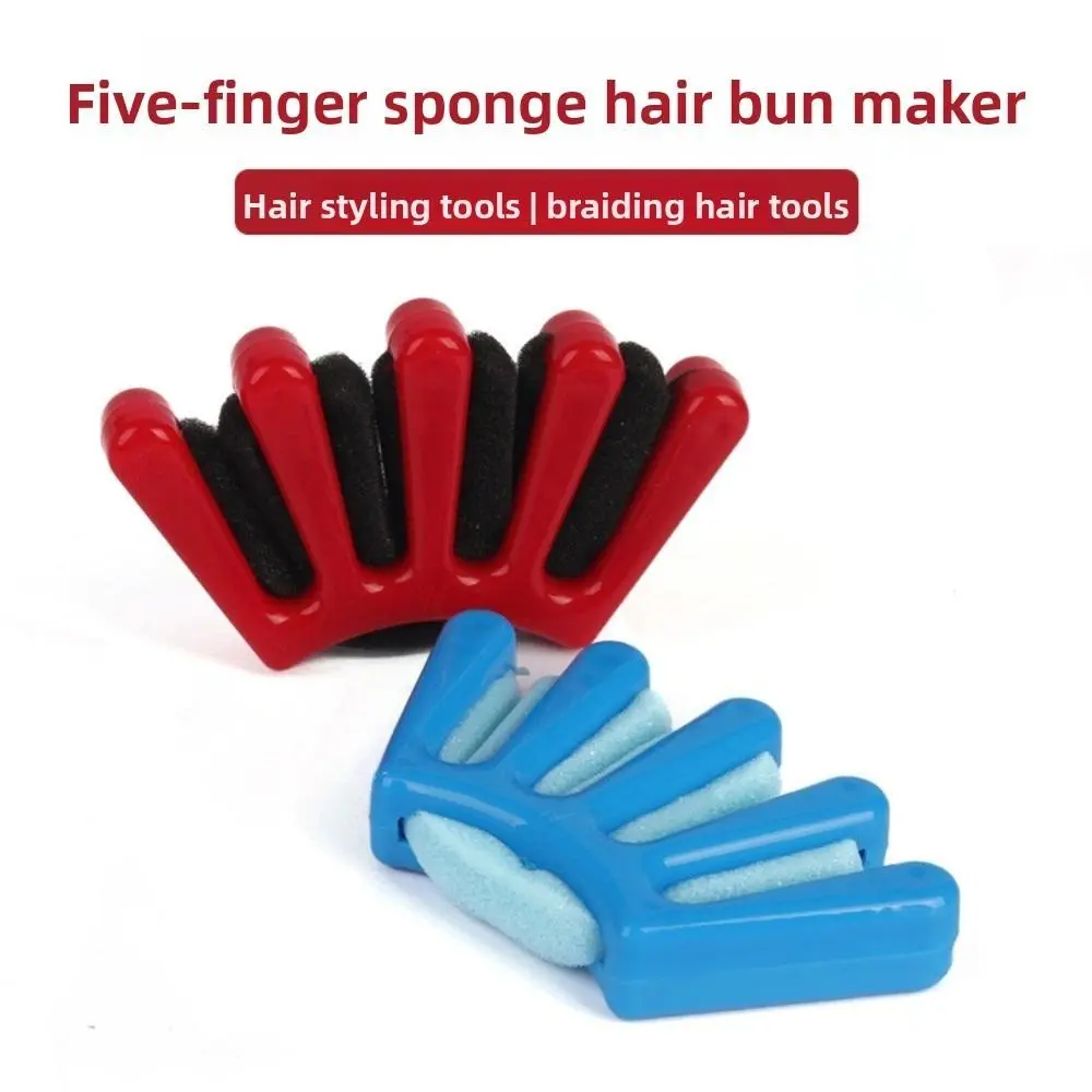 Korean Style 5-Finger Hair Braider, Soft Sponge Hair Styling Tool, Lazy DIY Twist & Braid Hairstyle Maker, Portable Hair Braiding Accessory 9.2*5.4cm