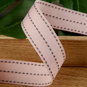 Three-Row Jump Dot Ribbed Ribbon, DIY Bow Hair Accessory Material, Clothing Gift Box, Bouquet Dual Color Striped Ribbon