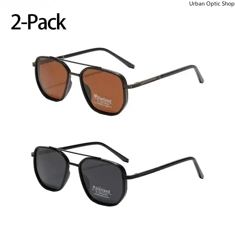 XUH Geometric Shades for Women, Trendy Double Beam Metal Frame with Protective Nylon Lenses and UV Protection for Everyday Wear, Sunglasses For Women, Female, Geometric-Pattern, Protective Everyday, Fashionable Sunglasses, Trendy Styling Sunglasses