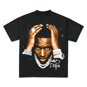YOUNG DOLPH T-SHIRT Rare Rap Tee Tour Concert Hip Hop Shirt Unisex Gift for Men and Women Fabric Streetwear Cotton Short Sleeve Crew Neck Casual Summer Outfit Verano Camiseta Trendy Rap Fan Gift