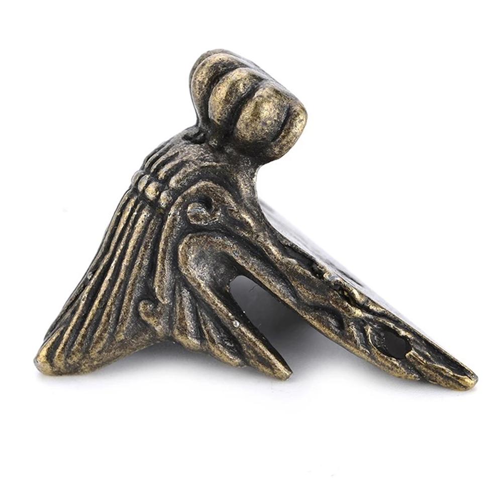 4PCS Antique Corner Protector Brass Jewelry Chest Box Wooden Case Decorative Feet Leg Metal Corner Protector Hardware Bracket