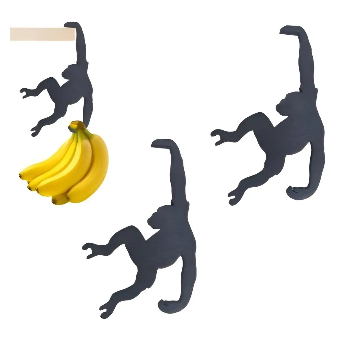 3-Pack Unique Banana Rack Balance Hooks, Ideal for Plants, Jackets, Keys, Bags, Perfect for Kitchen, Dorm, Bedroom, Entryway, Office