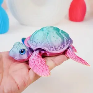 3D Printed Turtle Jointed Action Figure Toy, Creative Small Turtle Model, Fun Decorative Ornament, Unique Gift Idea