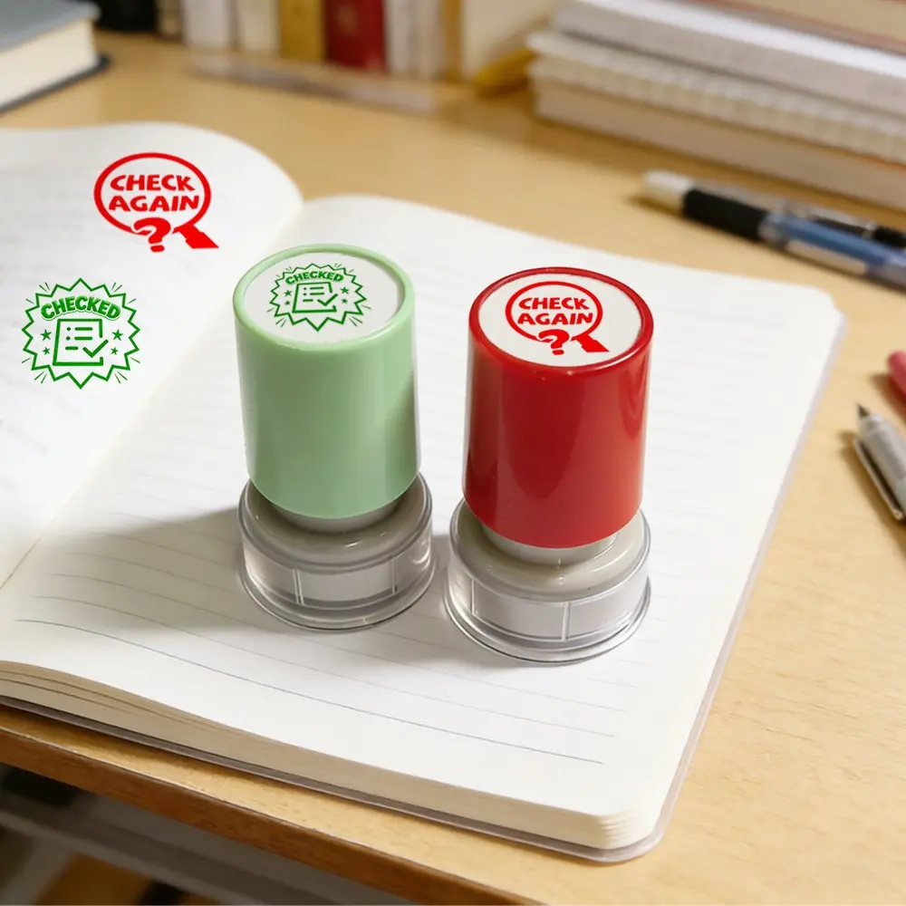 Check Stamp for Review, Recheck, Revision, Audit, Office Supplies, Encouragement and Reward, Essential for Grading Assignments, Feedback, Productivity