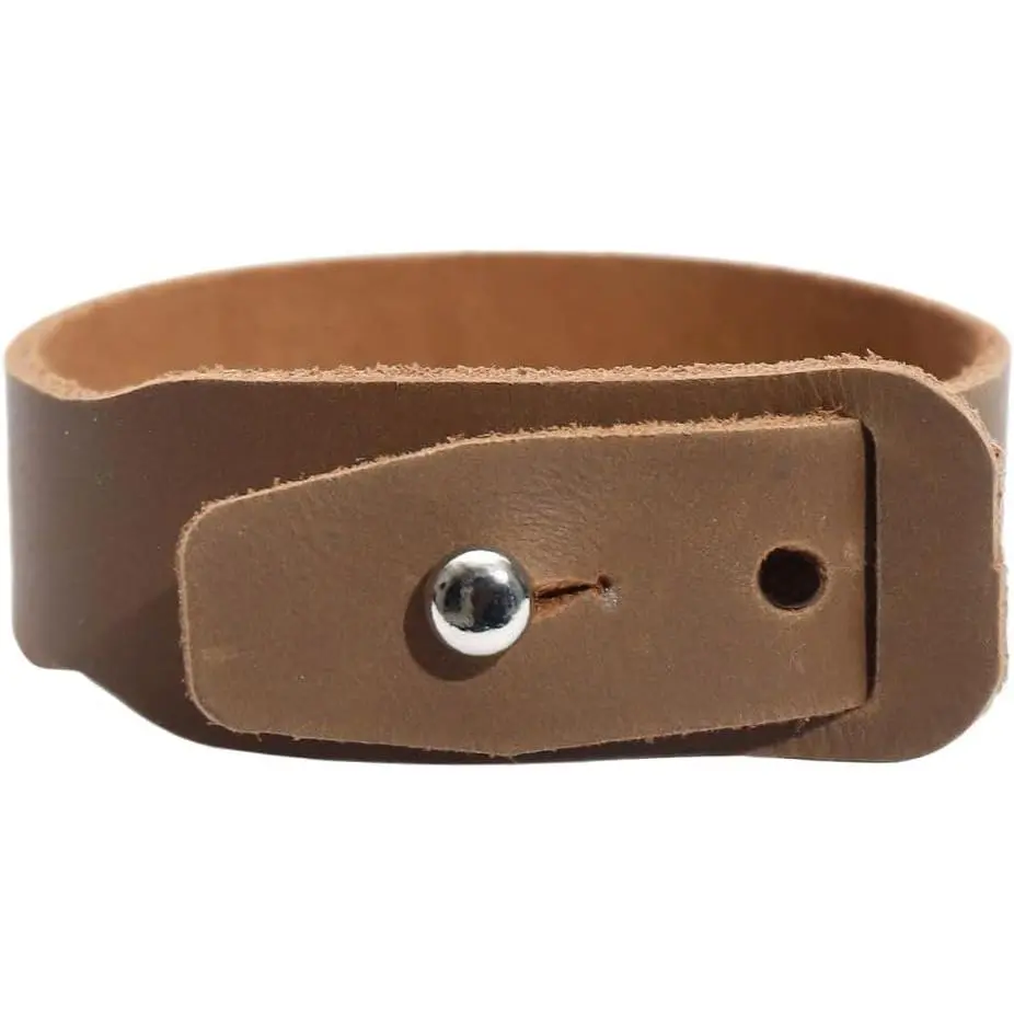 Genuine Crazy Horse leather Bracelet -  Adjustable Leather Cuff Bracelet punk Style leather wrap Wristband for Men & Women