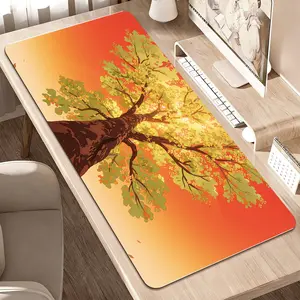 Premium Glowing Golden Tree With Autumn Sunset Illustration High Quality Mouse PadModern Office Gaming Comfort ExperienceNon?Slip Durable For Daily Work And Play 40*80cm 40*90cm30*70cm