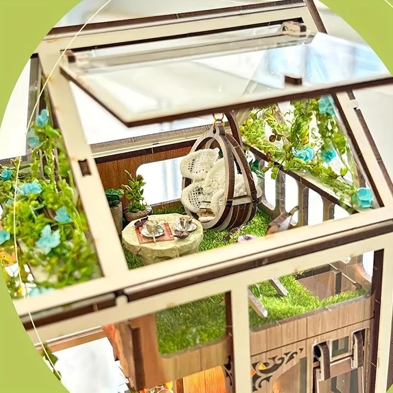 DIY Wooden Book Nook Kit, farmhouse wood, 1 Box 3D Book Nook Kit, DIY Garden Model Kit, 3D Desktop Decoration Ornament for Bookshelf Decoration