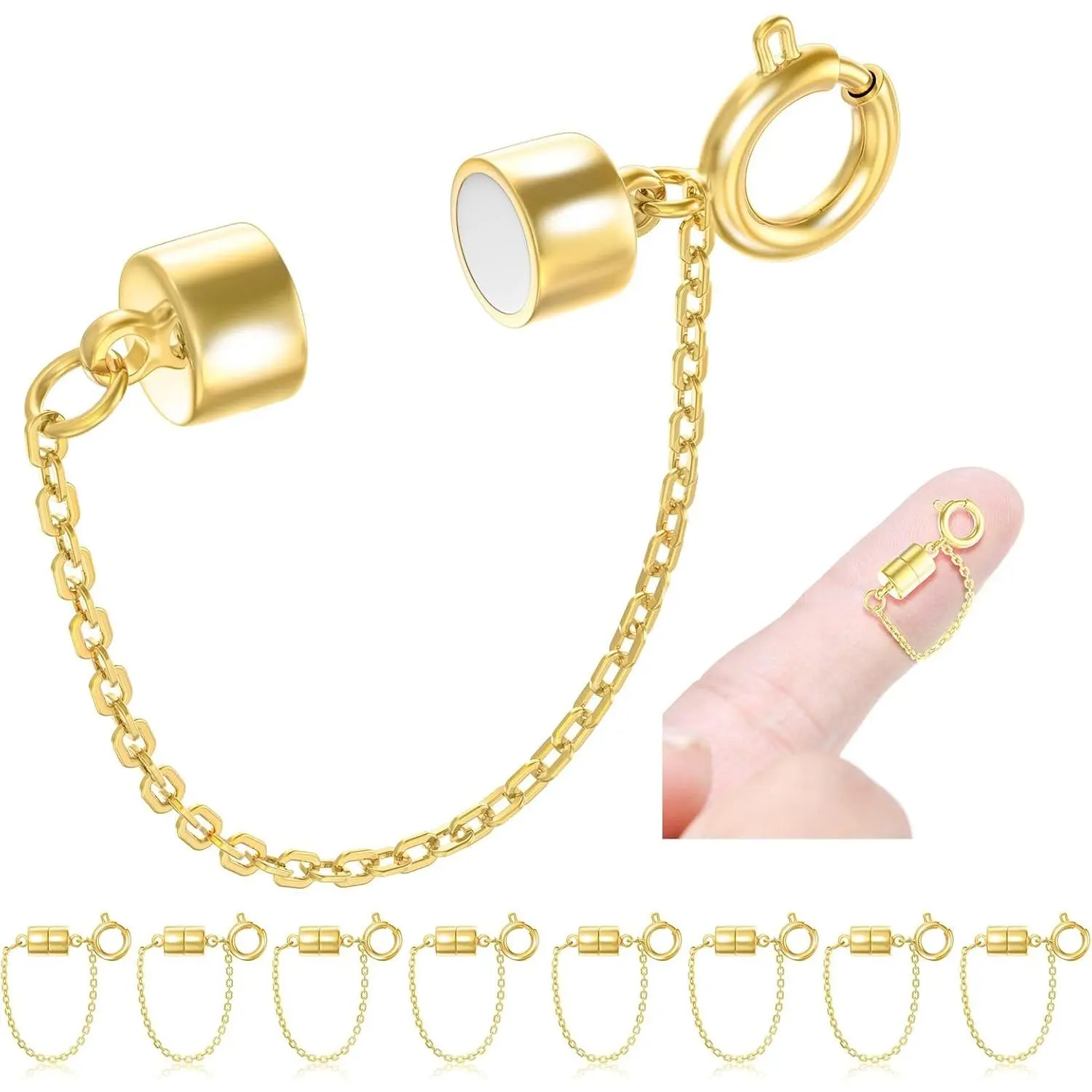Bracelet Clasps and Closures with Safety Chain Never Fall | 8 count  and  Bracelet Extender Converter   Clasps for Women