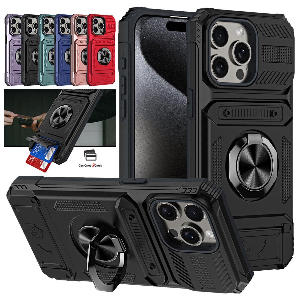 【Freeship】Hybrid Shockproof Magnetic Ring Case Card Slot for iPhone 16 15 Pro max 14 13 【Freeship】Hybrid Shockproof Magnetic Ring Case Card Slot for iPhone 16 15 Pro max 14 13